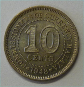 Malaya 10 cent 1948 KM8